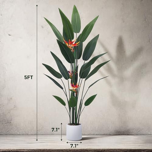 Jocoevol Artificial Bird of Paradise Plant 5ft Tall