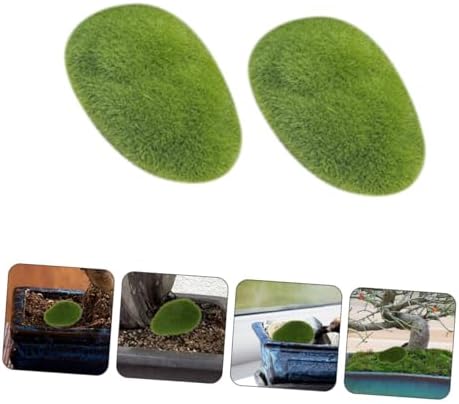 12Pcs Artificial Mossy Stone Props for Garden and DIY Crafts
