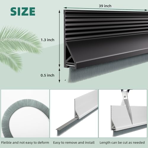 Vannesse Door Draft Stopper with Brush 39 Inch