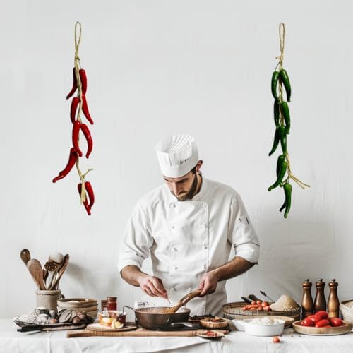 2 Strings Artificial Chili Pepper Hanging Decor