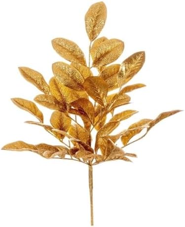 Vickerman 25 Inch Gold Artificial Apple Leaf Glitter Bush