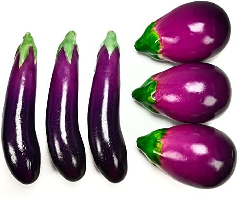 6 Pcs Artificial Eggplants Decorative Display Props