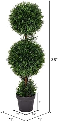 Vickerman 3 Foot Artificial Cedar Topiary Double Ball Tree