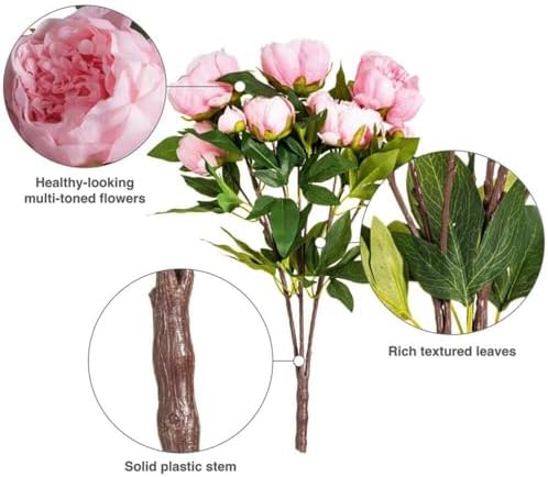 Vickerman 23 Inch Artificial Pink Peony Brush