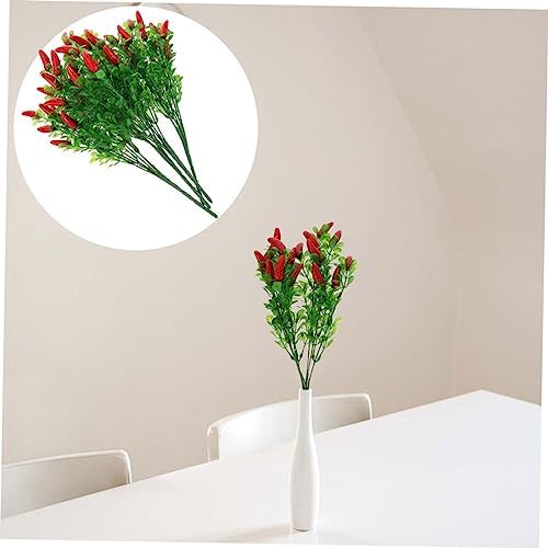 2Pcs Lifelike Artificial Chili Pepper Branches for Home Decor