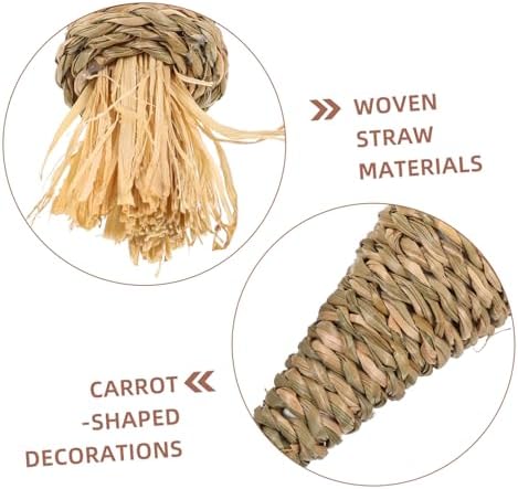 LIFKOME 8pcs Woven Carrot Hanging Easter Decor