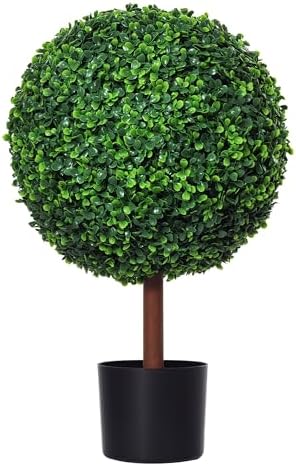 Outsunny 235 Artificial Boxwood Topiary Ball Tree