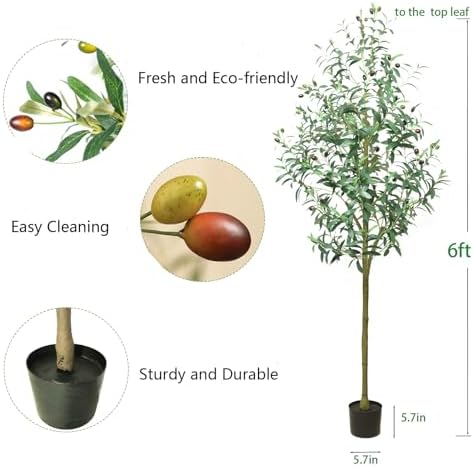 6FT Adjustable Fake Olive Tree for Home Office Decor