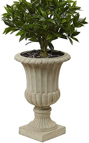 Nearly Natural 55ft Triple Bay Leaf Topiary Tree in Urn
