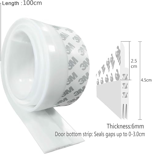 NC Door Draft Stopper 39 Length White Heat Insulation
