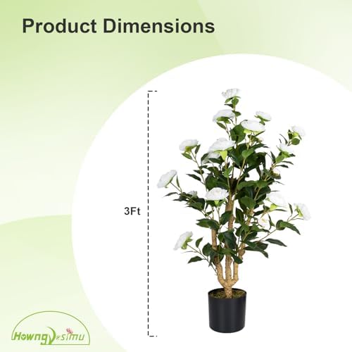 Artificial Camellia Tree 2 Pack with White Flowers