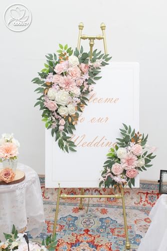 Pack of 2 Artificial Wedding Arch Flowers Light Pink
