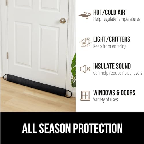 GORILLA GRIP Door Draft Stopper 36 Inch Black