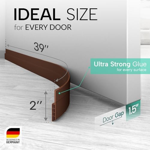 Premium Door Draft Stopper - 5x39 Brown Seal Strip