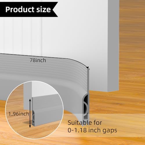 Ormestop Door Draft Stopper 78 Inch Grey