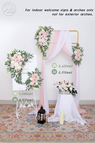Pack of 2 Artificial Wedding Arch Flowers Light Pink