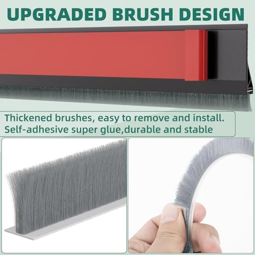 Vannesse Door Draft Stopper with Brush 39 Inch