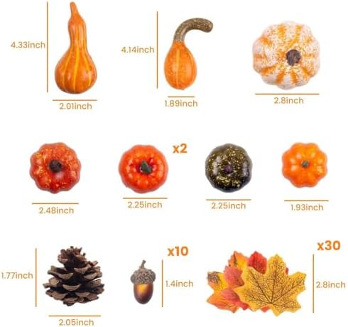 DomeStar 50PCS Artificial Pumpkins Gourds Fall Decor Set