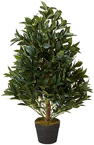 Nearly Natural 3ft Bay Leaf Artificial Topiary Tree