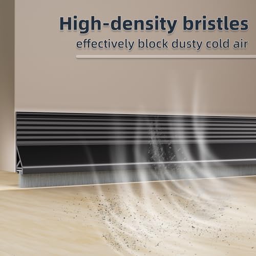 39 Inch Door Sweep with Brush and Adhesive Seal Black