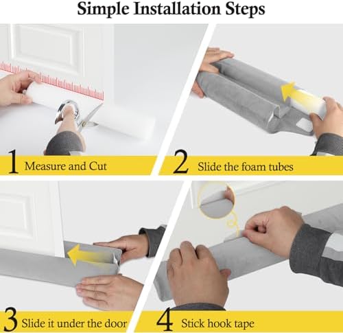Fowong Door Draft Stopper 36 Inch Adjustable Soundproof Seal