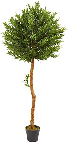 Nearly Natural 55ft Olive Topiary Artificial Tree UV Resistant
