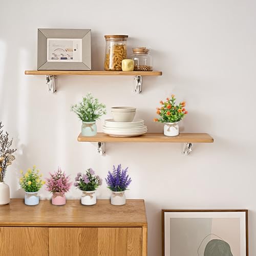 6pcs Artificial Pot Flowers Set for Home Office Decor