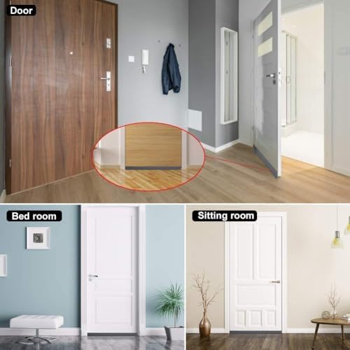 Suptikes 2 Pack Door Draft Stopper Grey 18x37 Inch