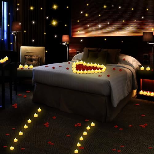 Acejoz Rose Petals and Candles Set for Romantic Decorations