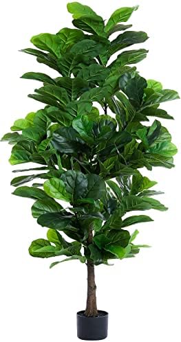 Fiddle Leaf Fig Tree 6ft Artificial Plant with Plastic Pot