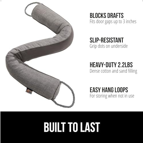 GORILLA GRIP Draft Stopper 32 Inches Slate Gray