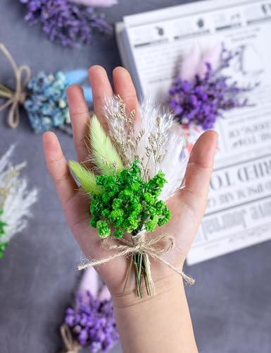 Xins Convey Mini Dried Flower Bouquet Set 12 Pcs Blue