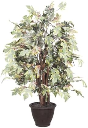 Vickerman 4 Foot Artificial Frosted Maple Bush With Decorative Container
