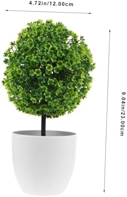 2Pcs Green Plastic Flower Ball Artificial Topiary Decor