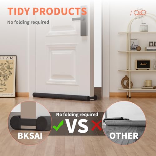 BKSAI Upgraded Door Draft Stopper 28-32in Black
