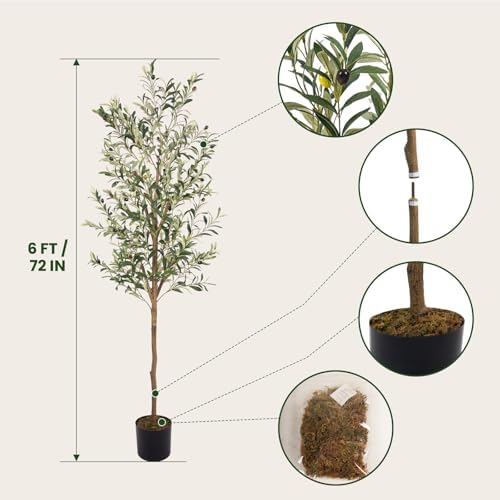 Faux Olive Tree 6FT Artificial Indoor Plant with Fruit