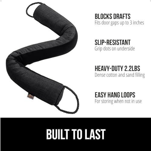 GORILLA GRIP Door Draft Stopper 36 Inch Black
