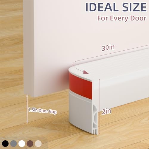 White Door Draft Stopper with 39 Length