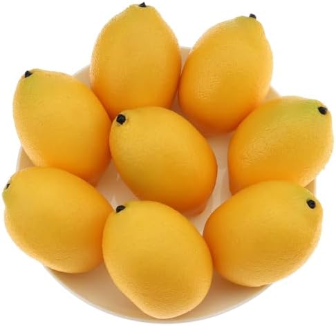 Gresorth 8pcs Artificial Lifelike Yellow Lemon Decor