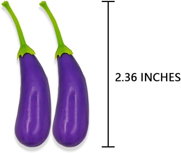 60 PCS Fake Eggplant Mini Artificial Vegetables Decor