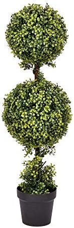 Vickerman 3 Foot Artificial Boxwood Topiary Double Ball Tree