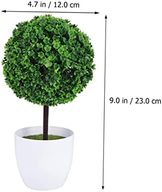 3Pcs Artificial Cherry Ball Bonsai for Home Office Decor