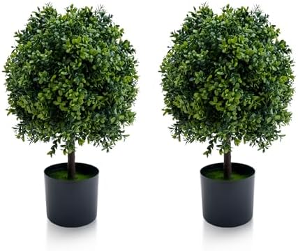 GarveeHome Artificial Topiary Trees Set of 2