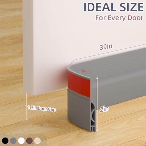 OXRQ Door Draft Stopper 39 Inch Gray