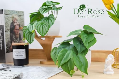 Der Rose 2Pcs Artificial Plants for Indoor Decor