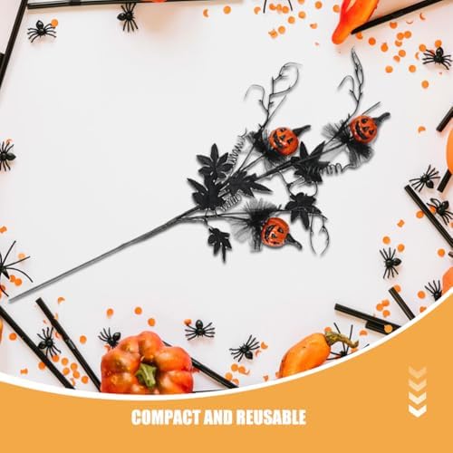 3pcs Artificial Maple Leaf Halloween Black Twigs Decor