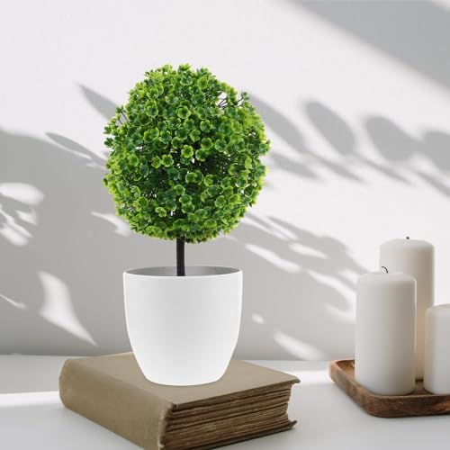 EXCEART 2pcs Artificial Topiary Trees for Home Office
