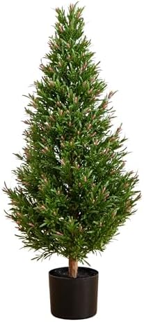 Nearly Natural 3ft UV Resistant Artificial Rosemary Cone Topiary Tree