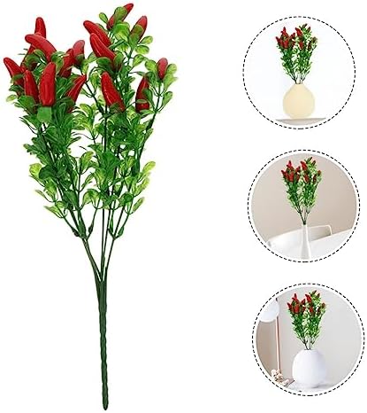 2Pcs Lifelike Artificial Chili Pepper Branches for Home Decor