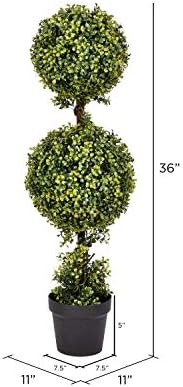 Vickerman 3 Foot Artificial Boxwood Topiary Double Ball Tree